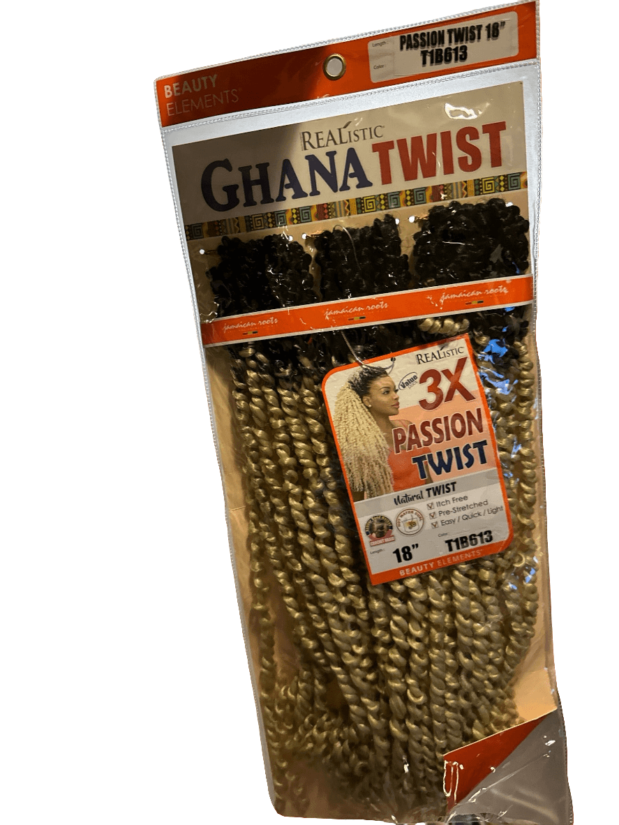 Realistic Ghana Twist, Ghana Twist Hair, 3x Passion Twist 18" #T1B613