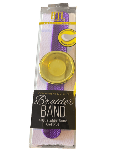 BTL Braider Band, Adjustable band, Gel Pot, Purple and Black