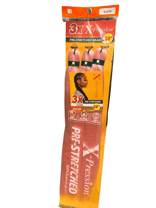 Sensationnel 3x x-Pression Pre-Stretched Braid, 58' Pink